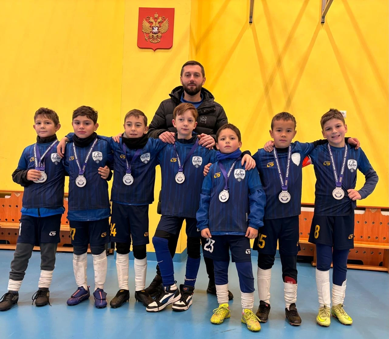 Children in a football training session.
