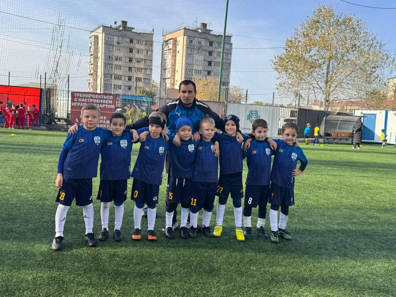 Children in a football training session.